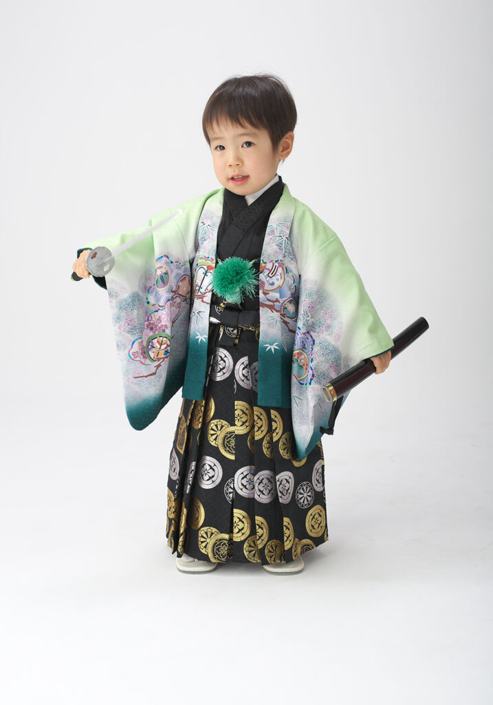 七五三、七五三キャンペーン、兄弟撮影、着物、5歳男の子、3歳男の子 倉敷、早島、岡山、佐藤写真館