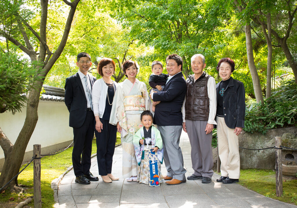 家族で七五三ロケ，あらわず観音