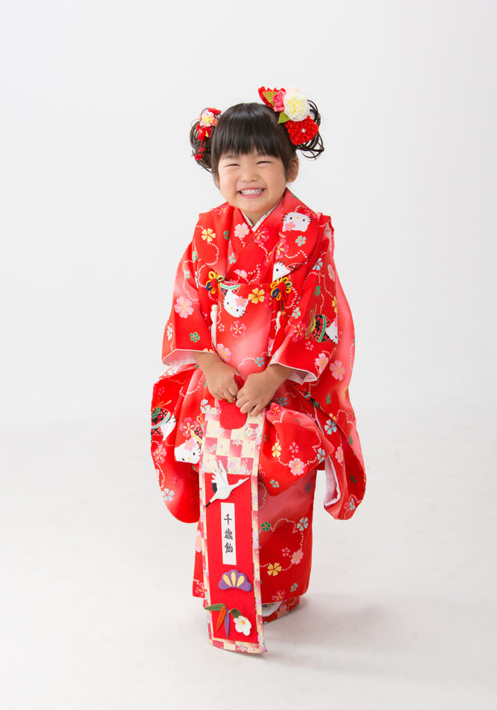 早島の七五三キャンペーン，3才女の子の着物